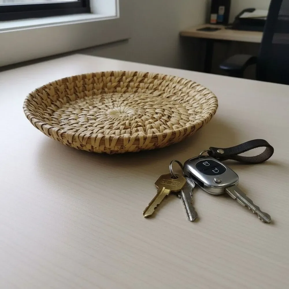 Tohono O'odham Papago  Woven Grass Basket Tray 7.5